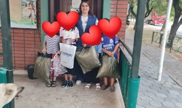 Şeker Mahalle Muhtarı'ndan okul forması ve kırtasiye desteği