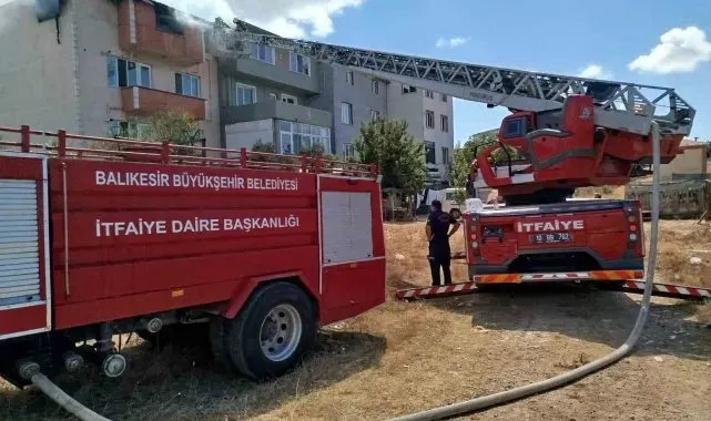 Bandırma'da ocakta unutulan tencere yangına sebep oldu