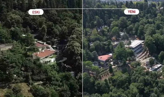 Vaniköy'deki kaçak inşaatın eski ve yeni haline ait görüntüler ortaya çıktı