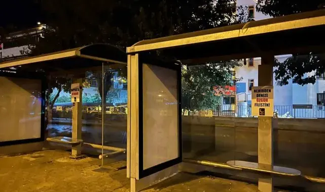 Aydın'da İsrail'e pankartlı protesto
