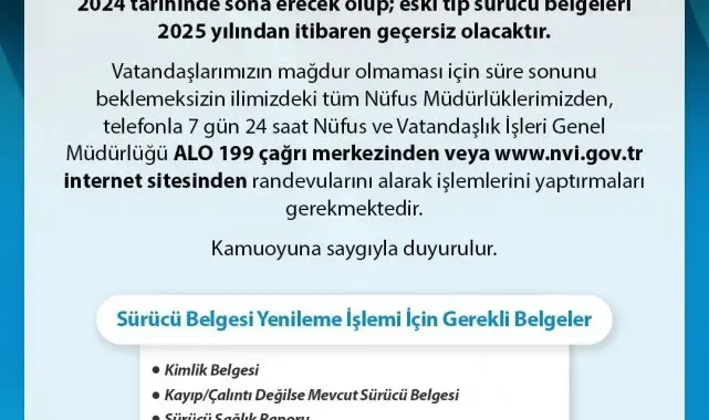 Eski tip sürücü belgesi uyarısı: Son tarih 31 Aralık