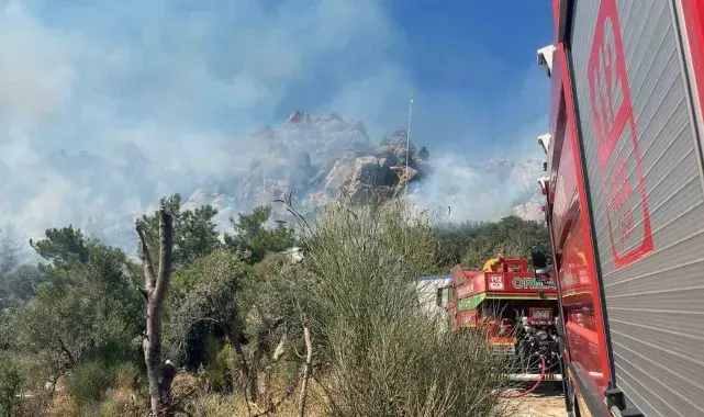 Bodrum'da çıkan yangın MUSKİ'nin arıttığı su ile söndürüldü