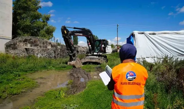 Kars'ta metruk binaların yıkımı sürüyor