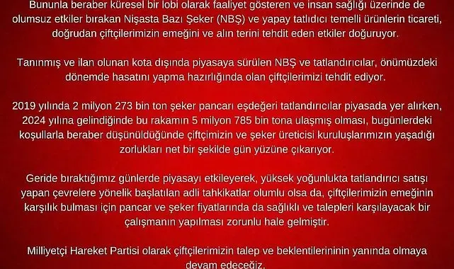 İsmail Özdemir: "MHP olarak çiftçilerimizin talep ve beklentilerinin yanında olmaya devam edeceğiz"