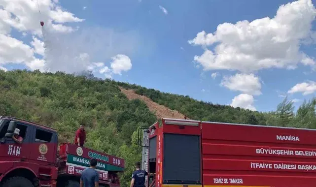 Ormanlık alanda çıkan yangın kısa sürede söndürüldü