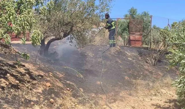 Belen'de çıkan bahçe yangınını itfaiye ekipleri söndürdü