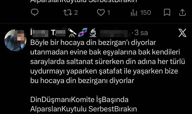 "Alparslan Kuytul Suç Örgütü" operasyonuyla ilgili provokatif paylaşım yapan öğretmene soruşturma