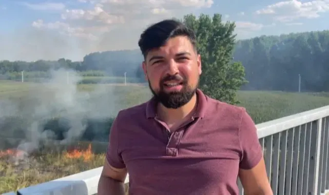 Edirne'de ot yangını mısır tarlasına sıçramadan söndürüldü