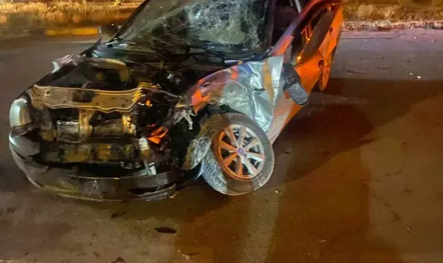 Direksiyon hakimiyetini kaybeden otomobil ağaca çarptı: 3 yaralı