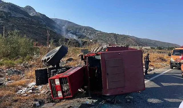 Kontrolden çıkan traktör devrildi: 1 yaralı