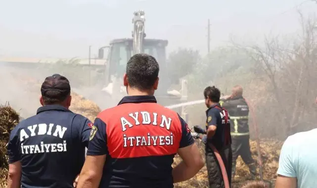 Koçarlı'da saman deposu yangını korkuttu