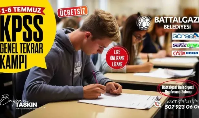 Battalgazi Belediyesi'nden KPSS tekrar kampı