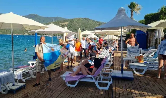 Bodrum'da kıyı eyleminde ortalık karıştı