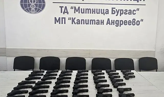 Sınır kapısında incir yüklü tırda 45 adet silah ele geçirildi