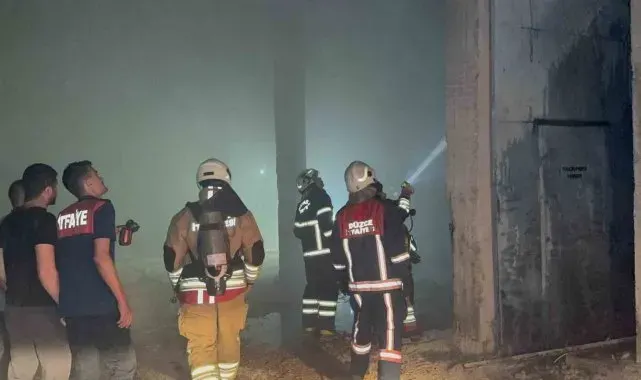 Düzce'de parke atölyesinde yangın