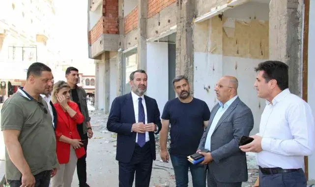 Başkan Şerifoğulları, yıkımı yapılacak eski ETSO binasında incelemede bulundu