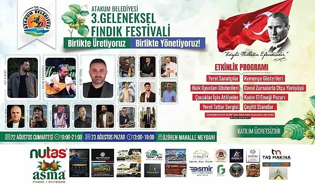 Atakum'da Geleneksel Fındık Festivali başlıyor