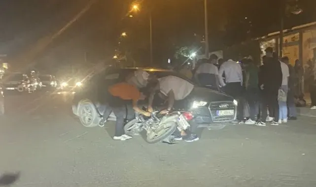 Motosiklet ile otomobil çarpıştı: 1 yaralı