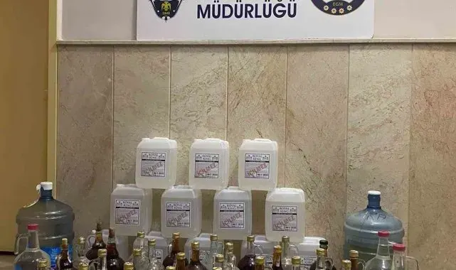İncirliova'da 150 litre kaçak alkol yakalandı