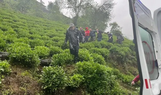 Yamaçtaki çay bahçesinde düşerek yuvarlanan şahıs hastaneye kaldırıldı