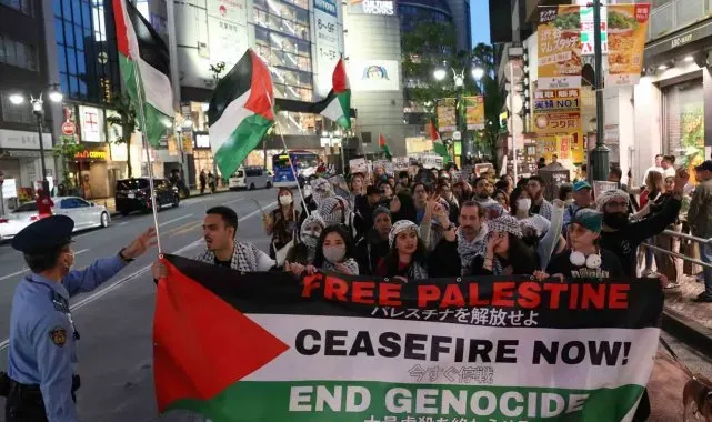 Japonya'da Filistin'e destek için "İntifada Yürüyüşü"