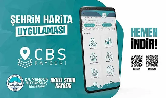 Kayseri Büyükşehir'den akıllı şehircilikte güçlü dijital hamle: CBS Kayseri Mobil Uygulaması