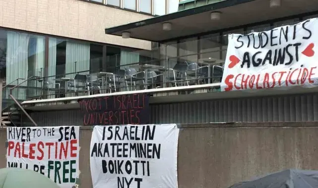 Danimarkalı ve Finlandiyalı öğrencilerden Filistin'e destek