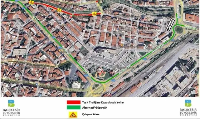 Balıkesir'de Dereboyu Caddesi taşıt trafiğine kapatılıyor