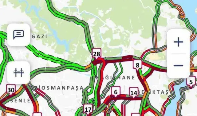 İstanbul'da trafik yoğunluğu yüzde 80'e ulaştı