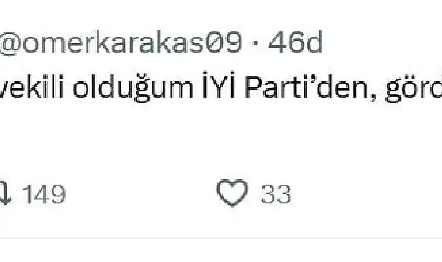 İYİ Parti Aydın Milletvekili Karakaş partisinden istifa etti