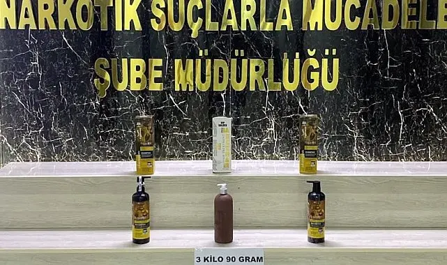 Şampuan şişelerinde 3 kilo sıvı metamfetamin ele geçirildi