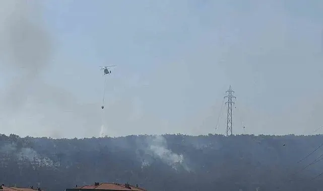 Kazdağları eteklerindeki yangın Zeytinli Mahallesine doğru ilerliyor