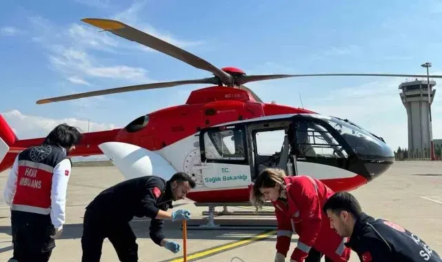 Şırnak'ta hipertansiyon sorunu olan çocuk ambulans helikopter ile Van'a götürüldü