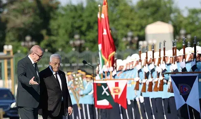 Cumhurbaşkanı Erdoğan, Filistin Devlet Başkanı Abbas'ı törenle karşıladı