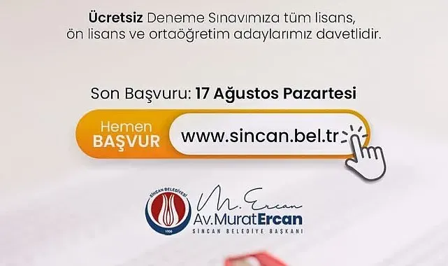 Sincan Belediyesi'nden KPSS adaylarına ücretsiz deneme sınavı