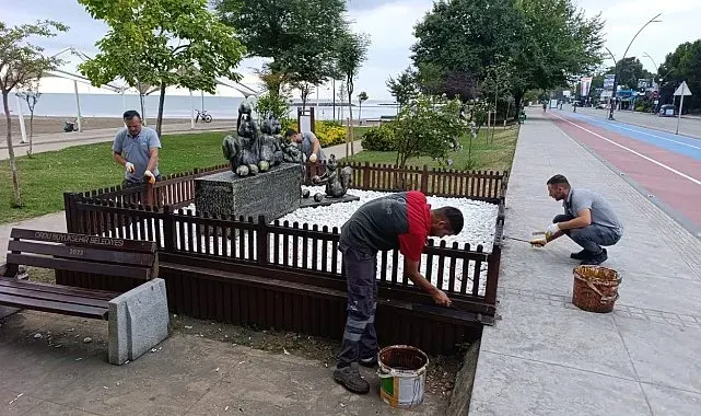 Ordu'da kent mobilyaları bakıma alınıyor