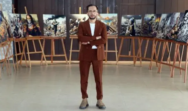 'Mona Lisa'yı Filistinli bebeği kurtarırken, 'Süt döken kadın'ı çocuklara süt verirken tuvale aktardı