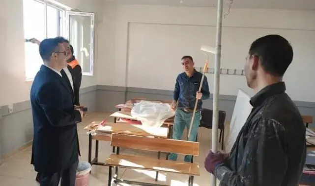 Kaymakam Yılmaz, okul tadilatını yerinde inceledi