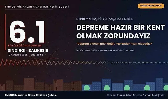 Sındırgı depreminin 1. yılında Mimarlar Odasından uyarı;