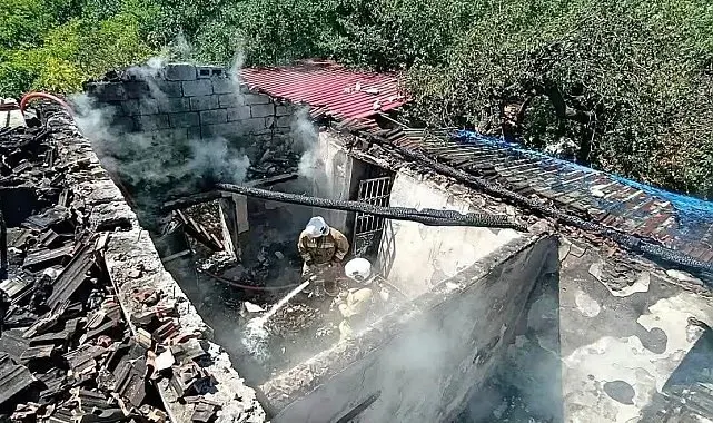 Yayladağı'nda müstakil ev yandı