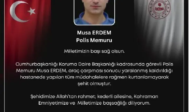 Bakan Göktaş'ın koruma polisi, trafik kazasında şehit oldu
