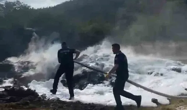 Anız yangınında 3 dönüm alan ile traktör ve patoz makinesi zarar gördü