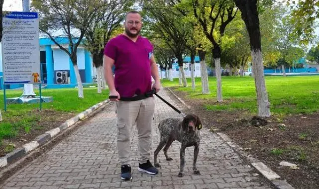 Kazada kırılan bacağına platin takılan av köpeği sahiplendirilmeyi bekliyor