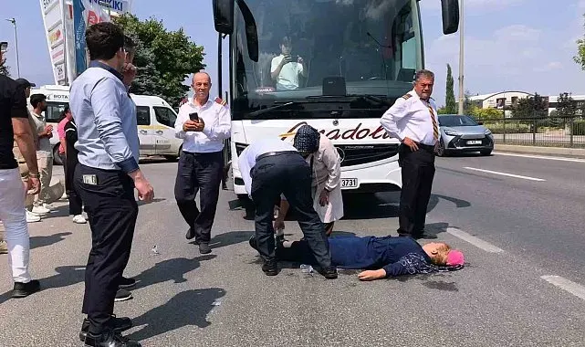Yolcu otobüsünün çarptığı kadın ağır yaralandı