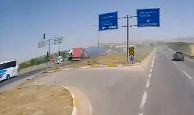 Konya'da 1 kişinin öldüğü, 10 kişinin yaralandığı kaza kamerada
