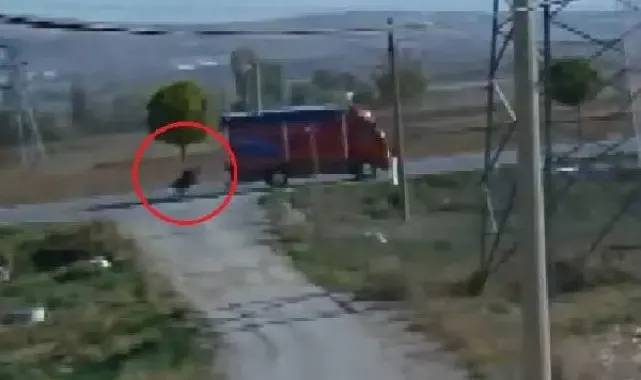 Kamyonetin yayaya çarptığı kaza, kamerada