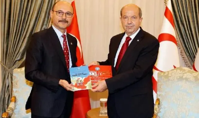Türk Eğitim-Sen Başkanı Geylan, KKTC Cumhurbaşkanı Ersin Tatar'ı ziyaret etti