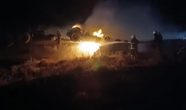 Devrildikten sonra yanan tankerin sürücüsü öldü