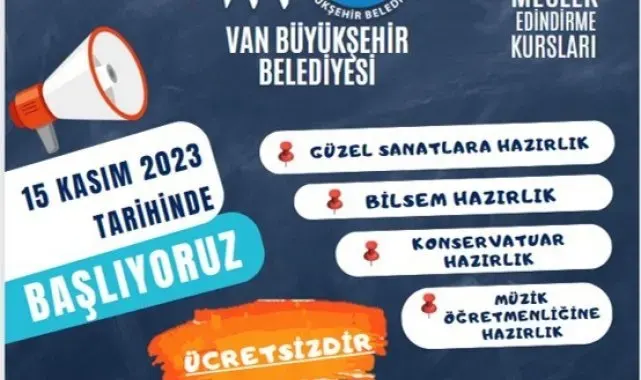 Van Büyükşehir Belediyesi güzel sanatlara hazırlık kursu açtı