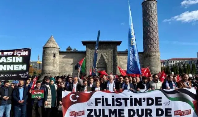 Erzurum'da İsrail protestosu